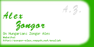 alex zongor business card